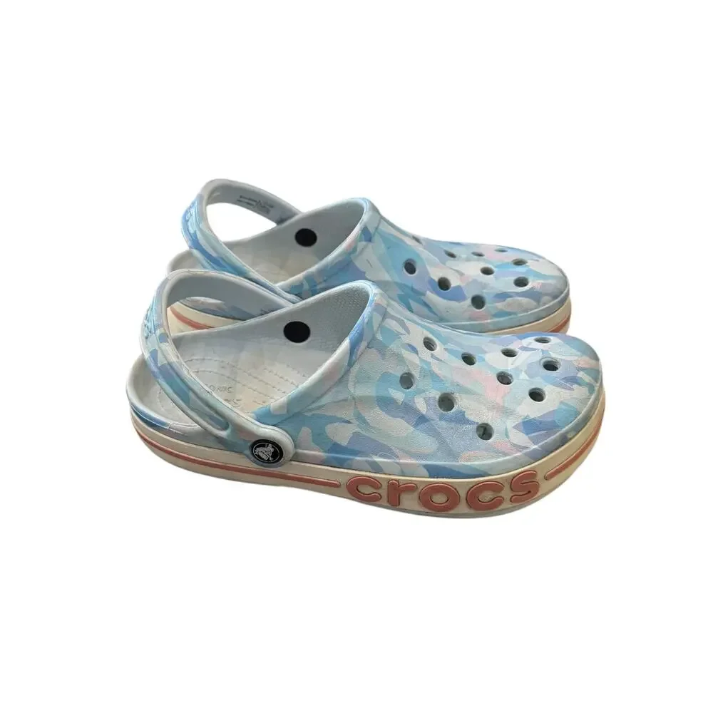 Crocs Crocband Seasonal Graphic Clogs Blue Multi W9 M7